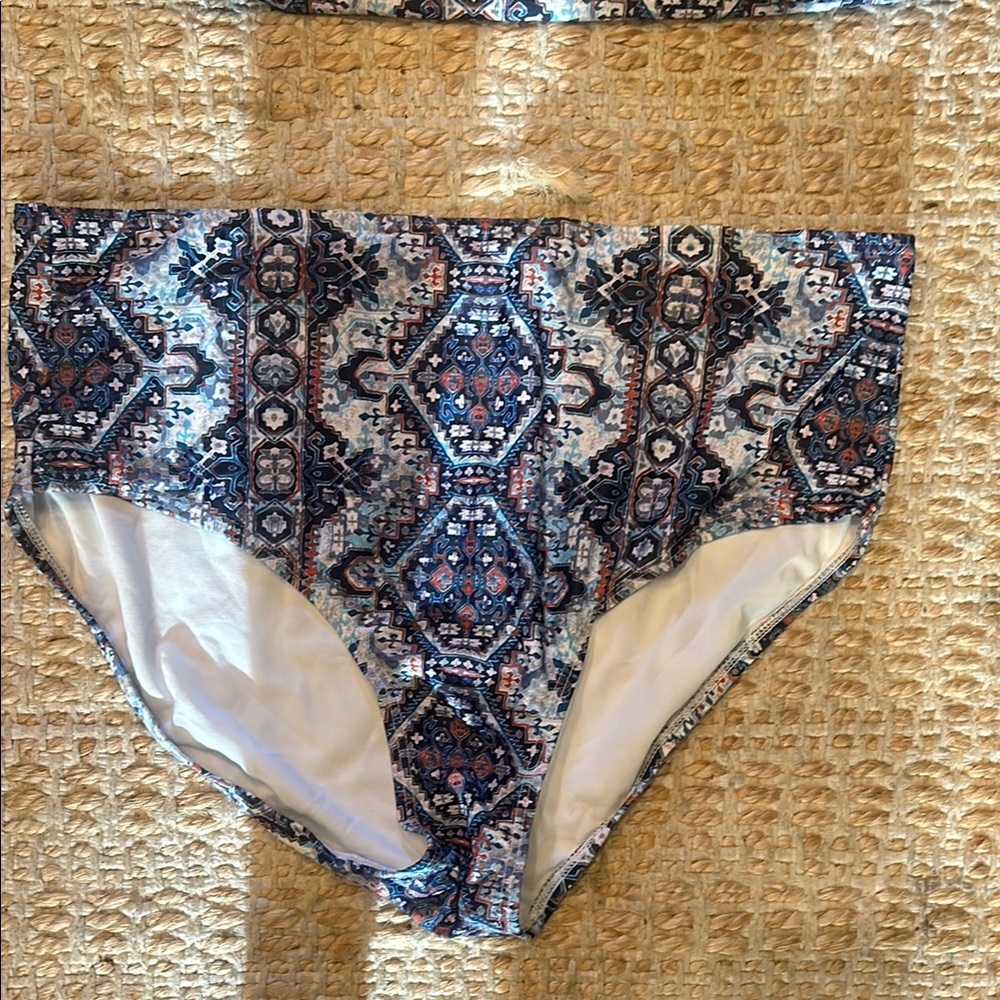 Swimsuits For All Blue and White Patterned Swimwear - Picture 5 of 11